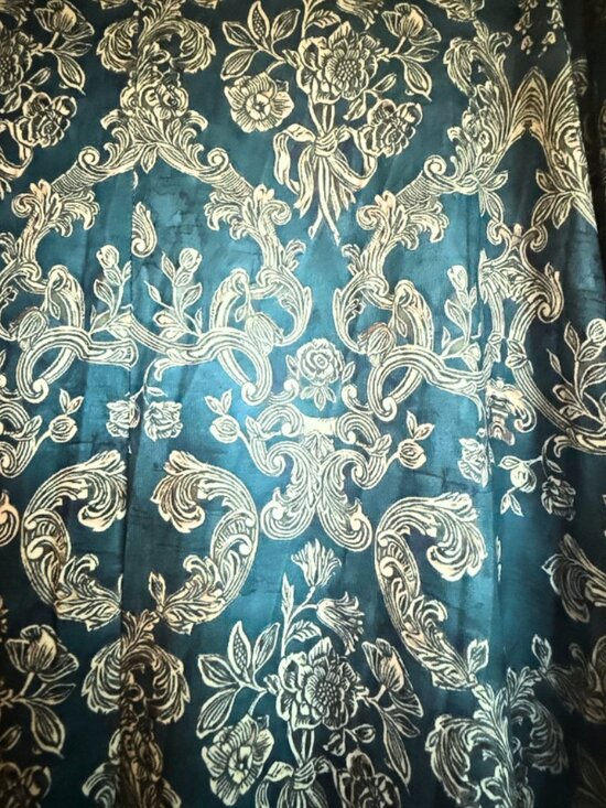 NWT Women's Boho Floral Maxi Dress 2X Teal Damask Print V-Neck Pockets - Picture 9 of 16